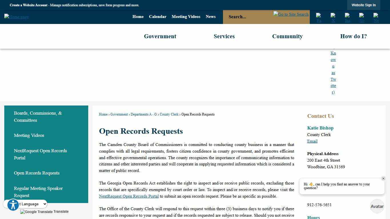 Open Records Requests Camden County, GA - Official Website